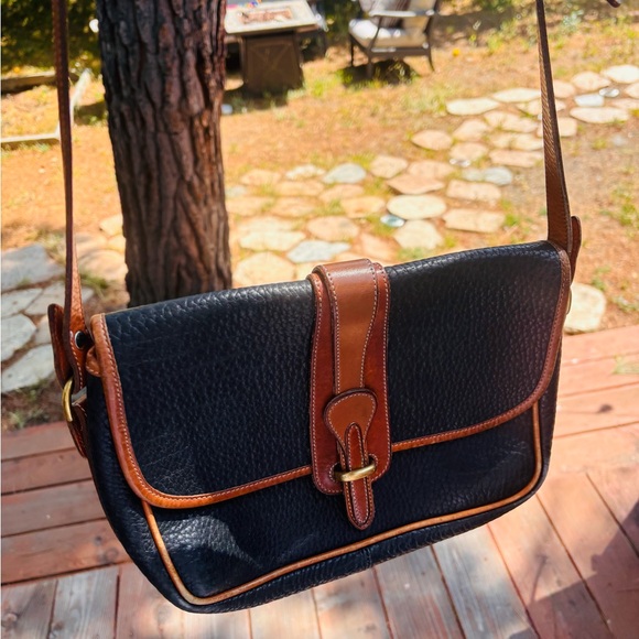 Vintage Dooney & Bourke Leather Crossbody Bag Black Brown - Picture 11 of 12